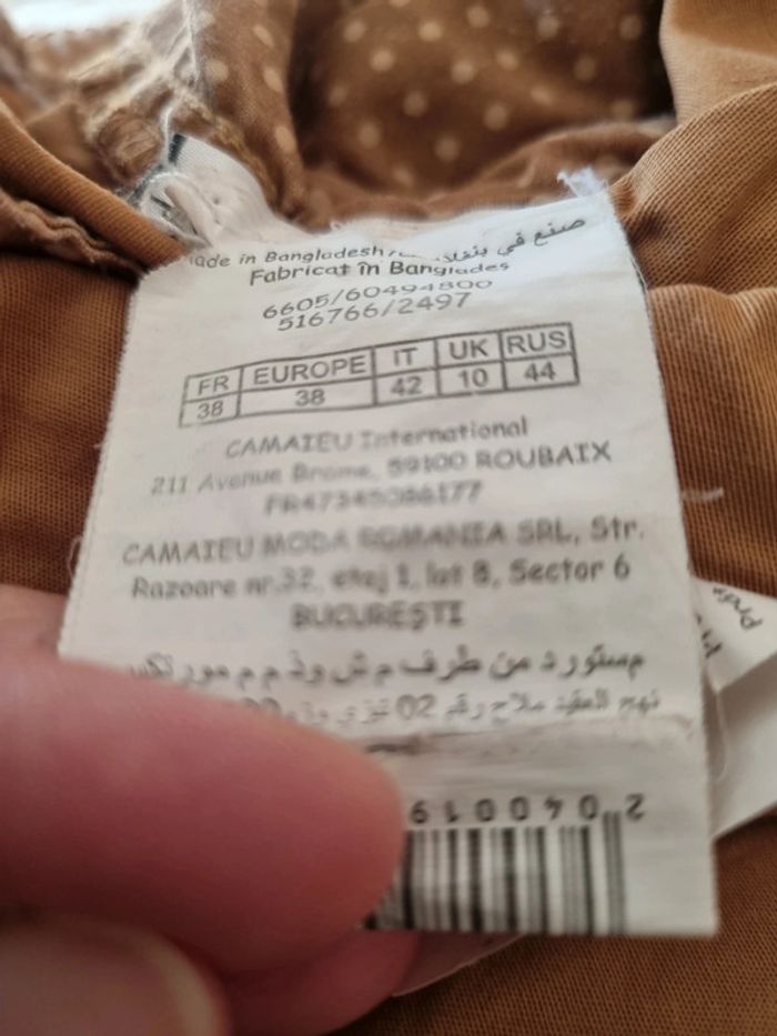 Pantalon camaïeu chino 38 camel - photo numéro 9