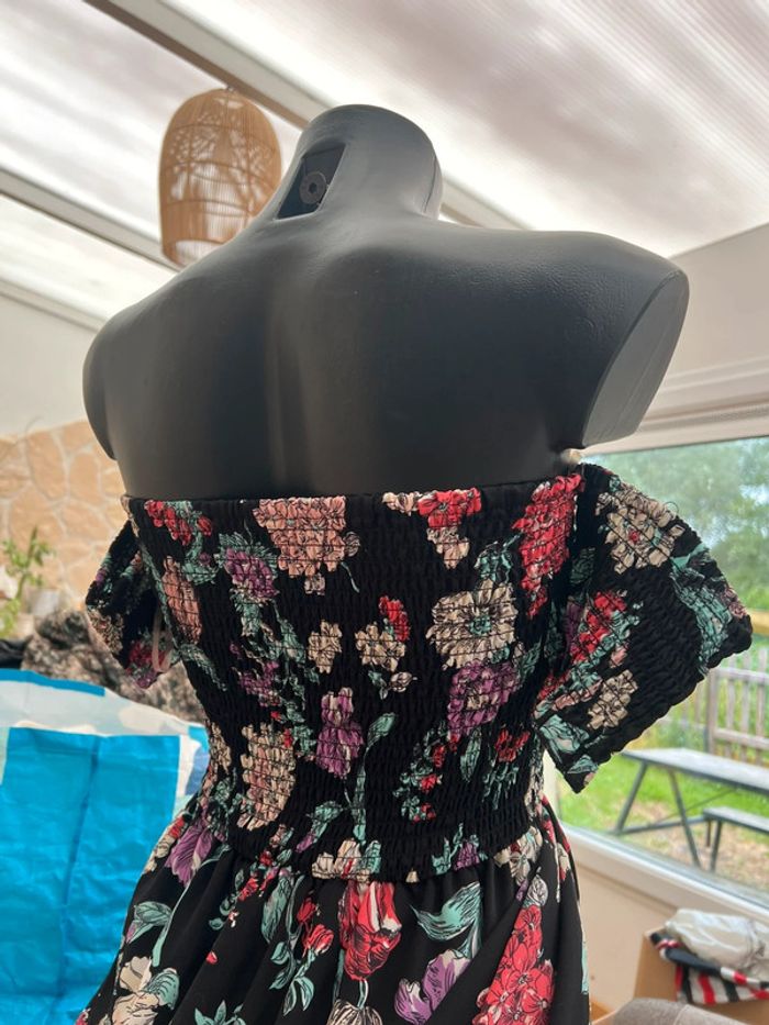 Robe longue amisu new yorker taille S 36 Combishort combinaison short été cape noire à fleurs - photo numéro 9