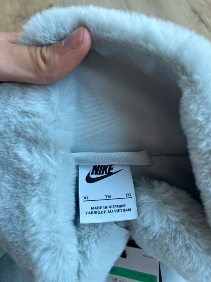 Manteau Nike Fausse Fourrure Bleu Blanc XL W - photo numéro 4