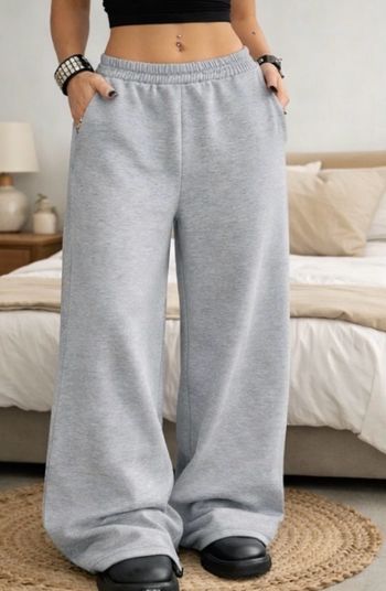 Jogging gris à jambe large pour femme - Taille S 