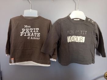 Lot t-shirt ML 6 mois