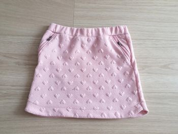 Jupe droite rose 8 ans petits cœurs