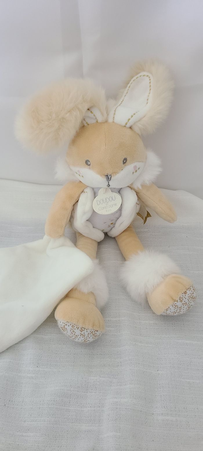 Lapin Sucre Blanc - Pantin doudou et compagnie