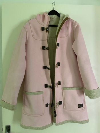 Manteau Duffle-Coat Rose Poivre Blanc – Taille 14 ans