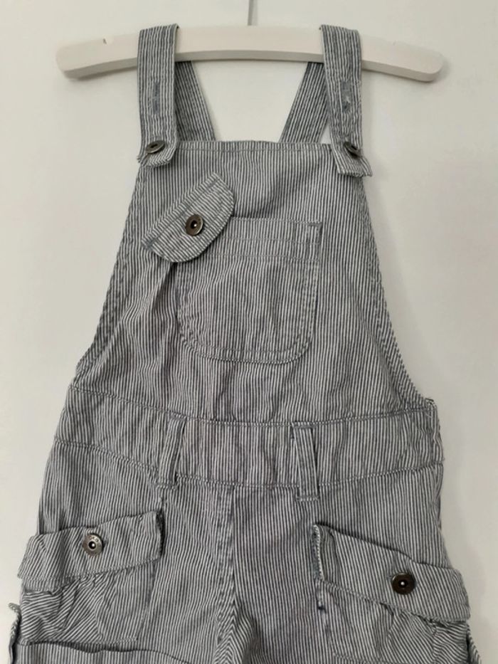 Salopette fille été 3 ans blanc et bleu Okaïdi - photo numéro 2