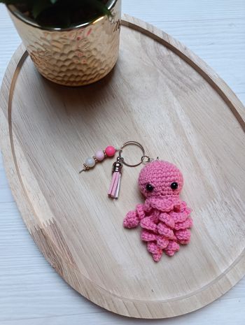 Porte clé pieuvre  au crochet
