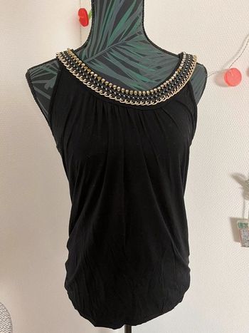 Top Morgan noir et doré femme
