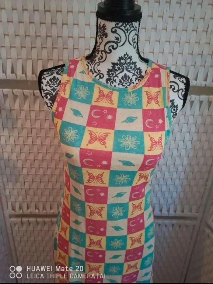 💕Jolie Robe fourreau d'été style 90s Vibes - Motifs Papillons & Lunes High Spirits femme TM / 38 💕 - photo numéro 3