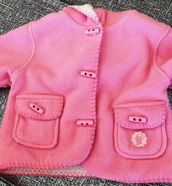 Veste rose moltonnée avec capuche - T.12 mois - photo numéro 2