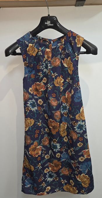Robe sans manche bleu marine fleurie #MNG XS