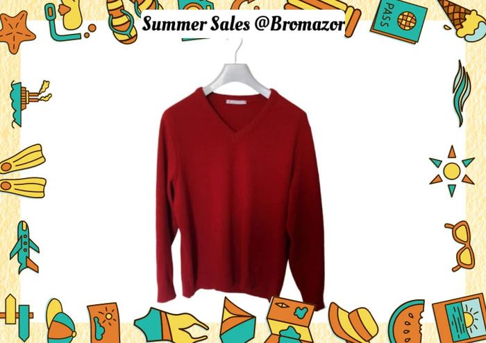 Très beau pull rouge 80% laine taille XL