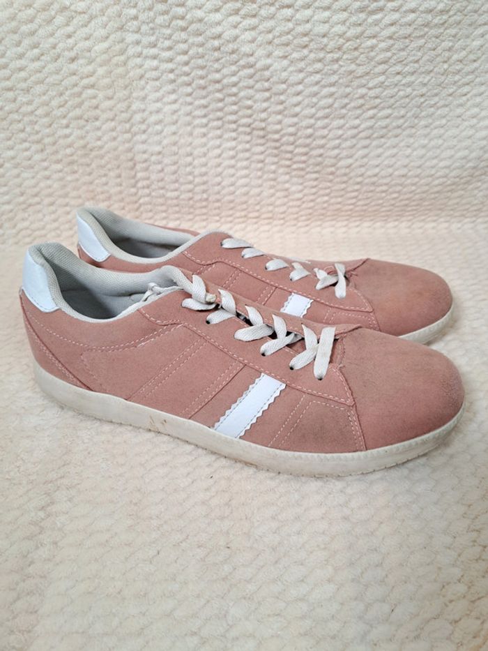 Baskets plates rose poudré - Tissaia - Taille 41 👟
