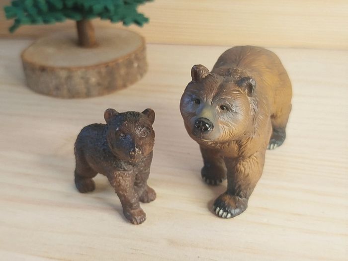 PAPO Schleich Ours brun et son ourson Figurine animal de la forêt
