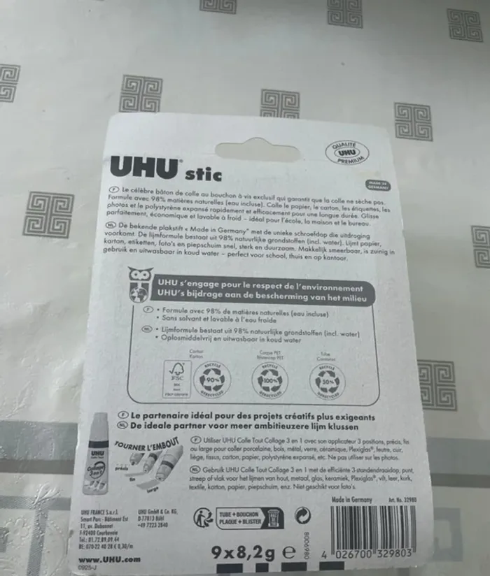 Lot de 9 bâtons de colle UHU