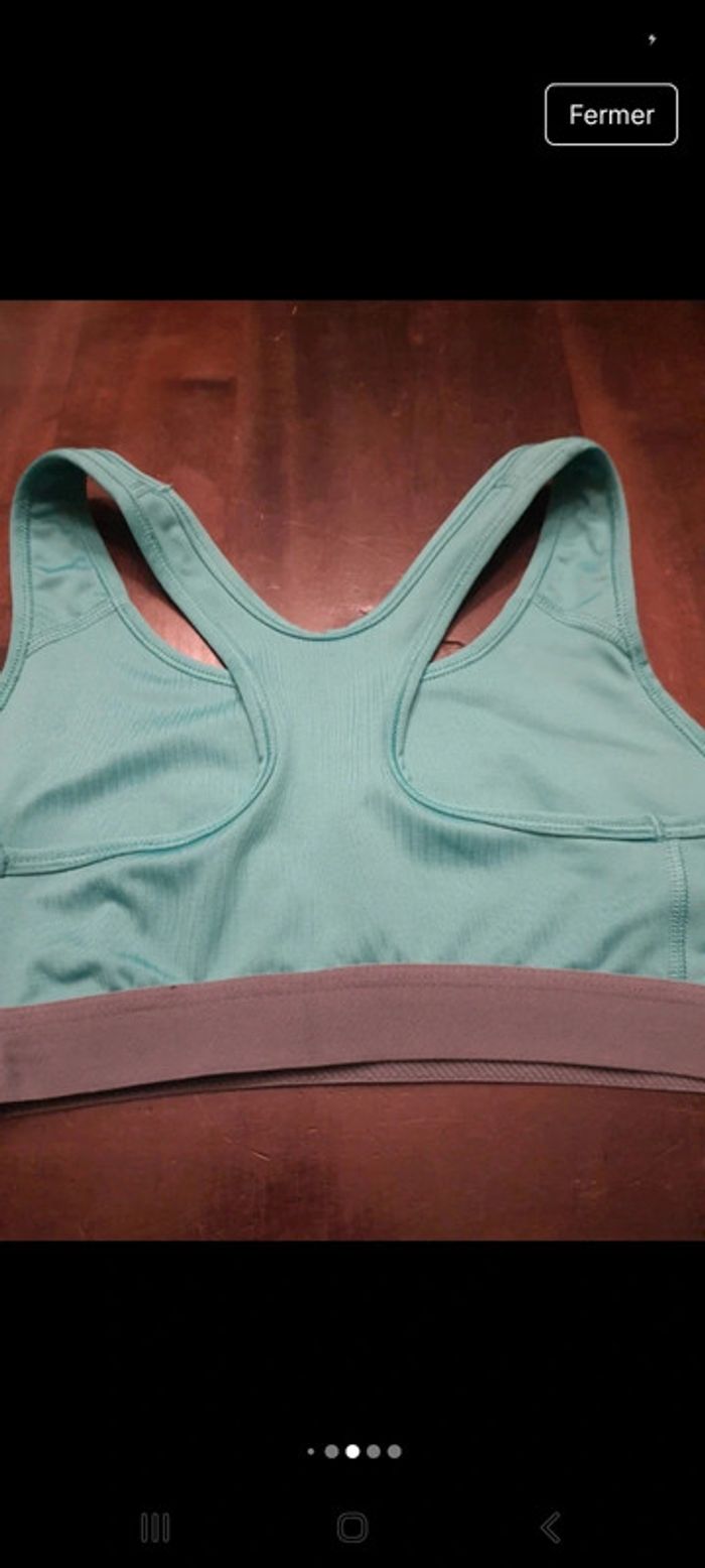 Brassière de sport tourquoise/gris Nike taille S - photo numéro 15