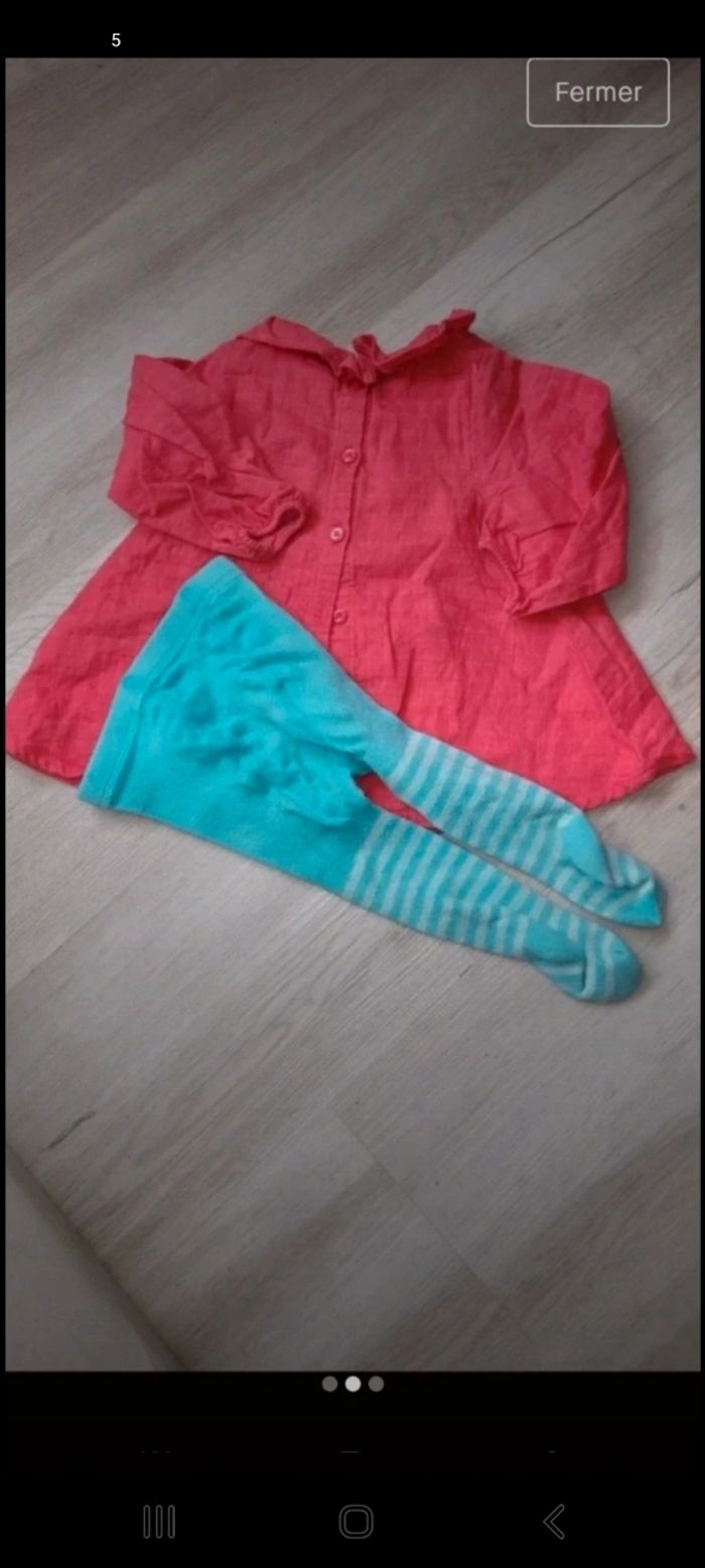 Ensemble Robe tunique + collant 9 mois - photo numéro 2