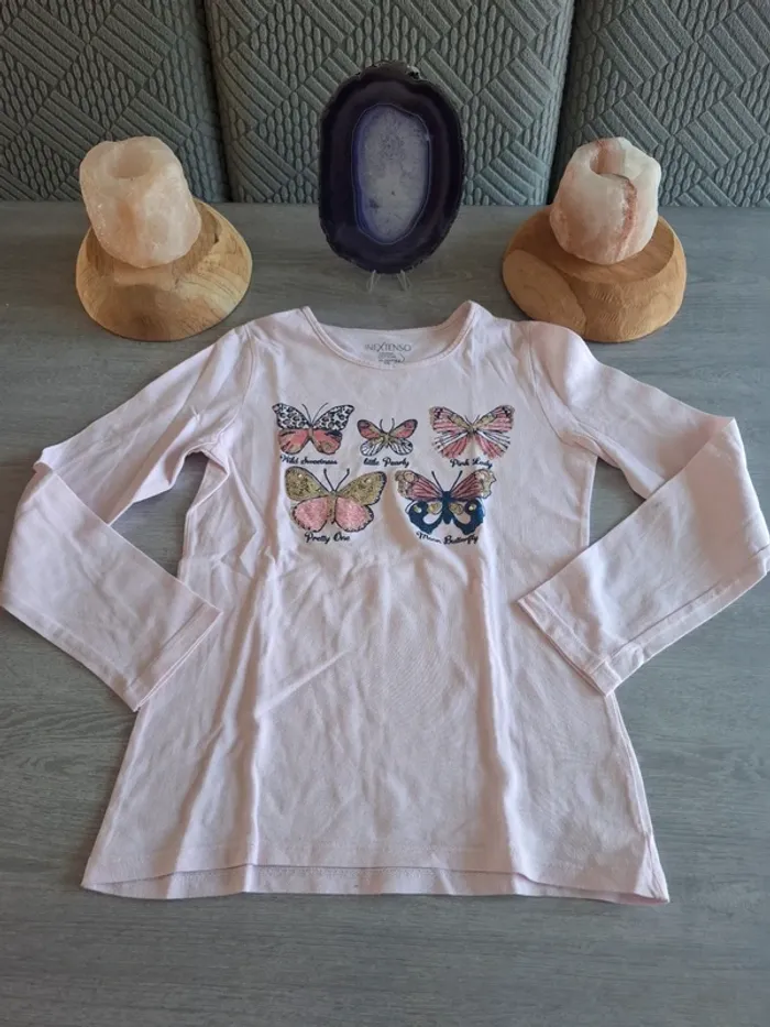 T-shirt papillon manche longue taille 10 ans