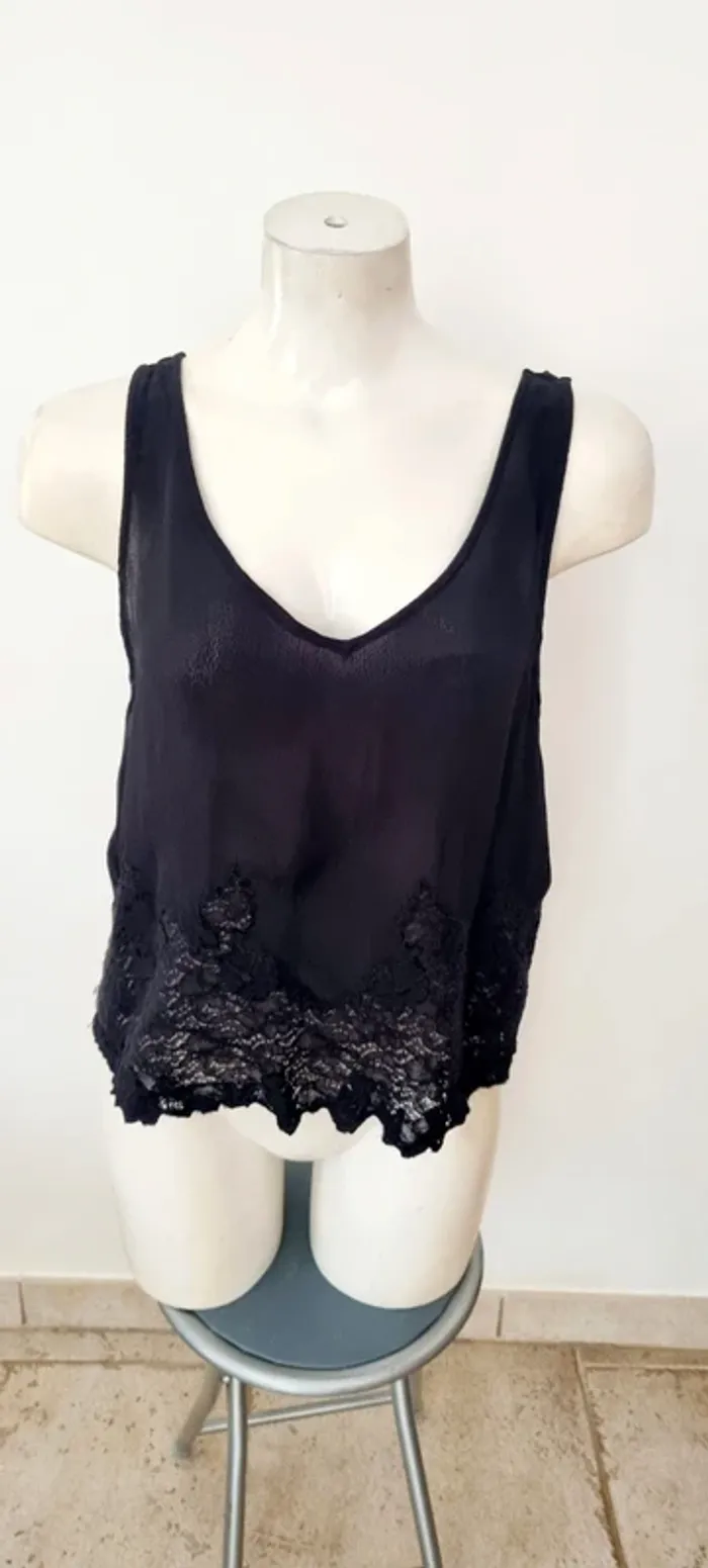 Débardeur noir dentelle river island 38