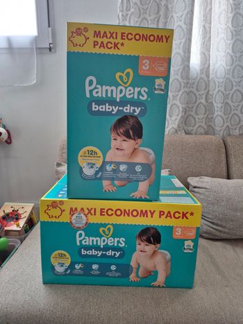 2 maxi pack pampers baby dry taille 3 272 couches