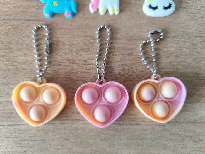 Lot de 6 porte clés Licorne et coeur - photo numéro 2