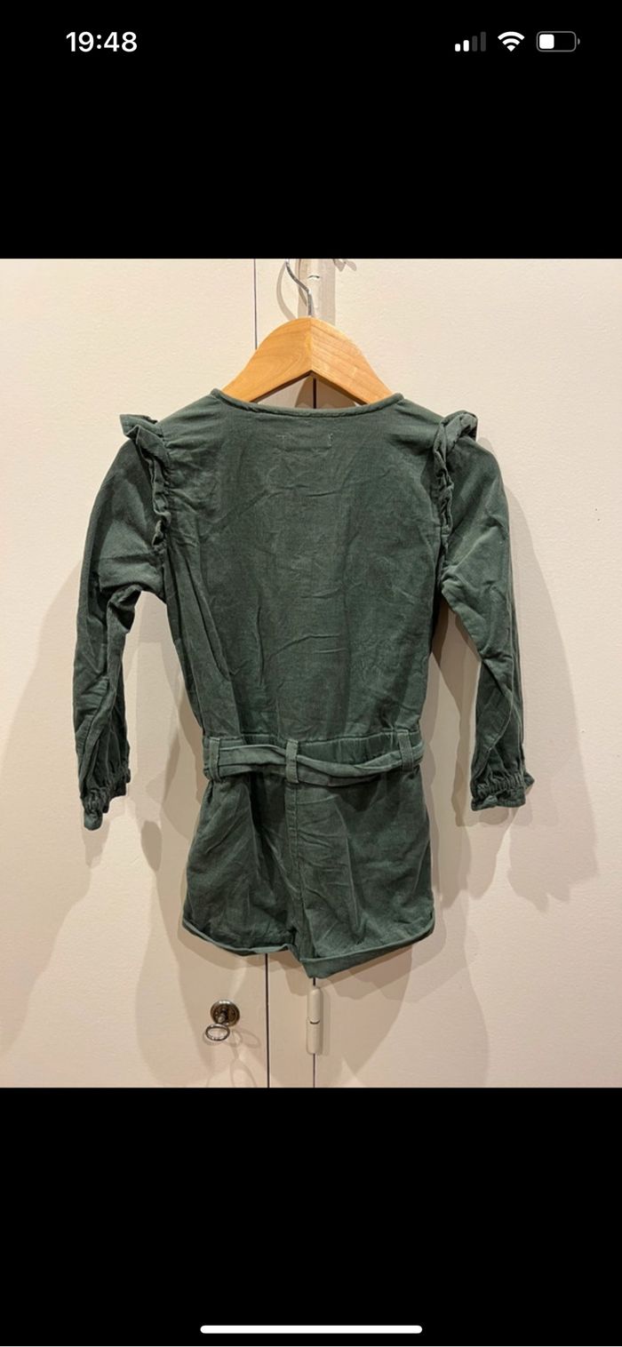 Combinaison salopette velours neuve verte - photo numéro 2