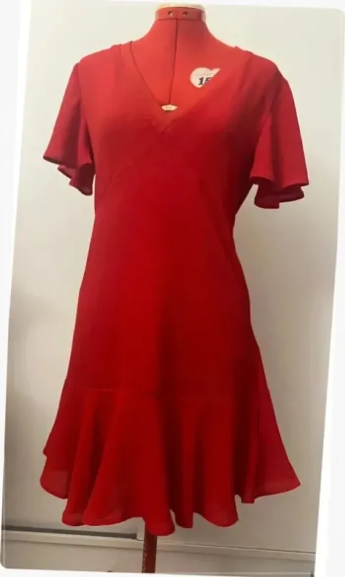 Robe rouge volant Pepe Jeans - photo numéro 1