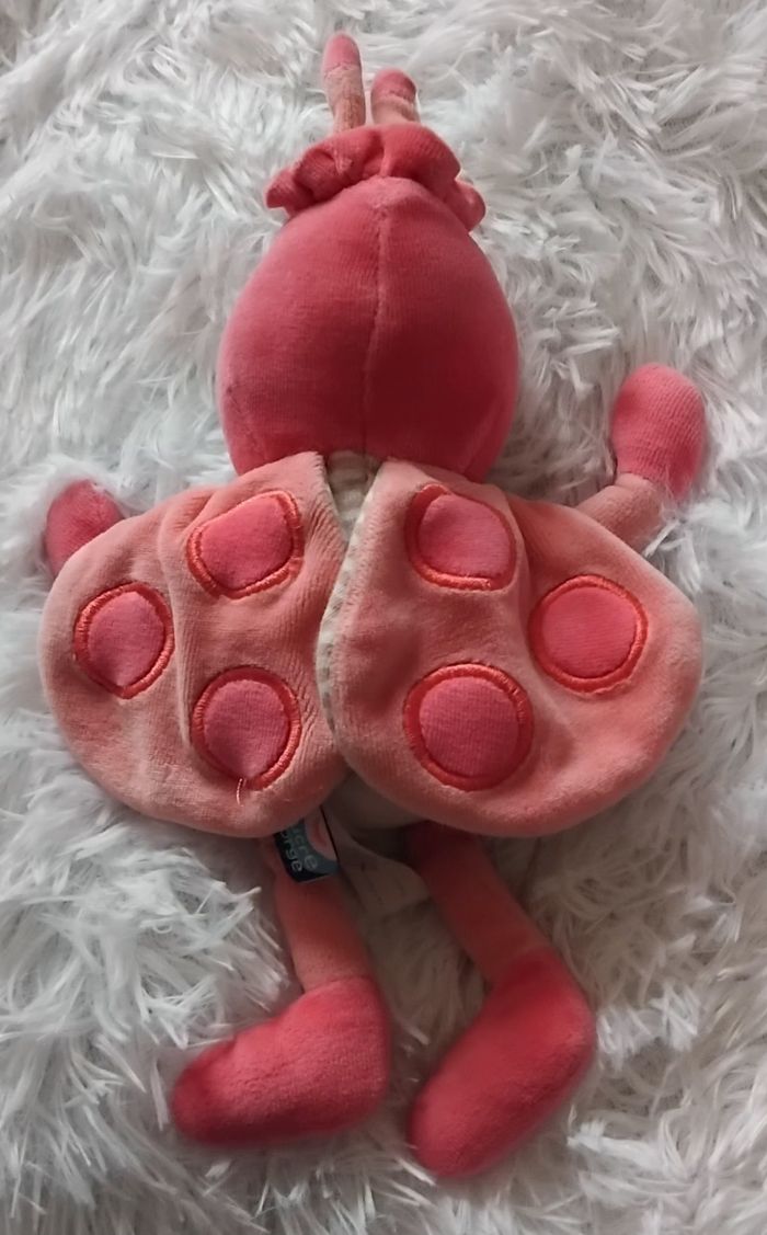Doudou peluche coccinelle rose et rayés- Sucre d orge - photo numéro 2