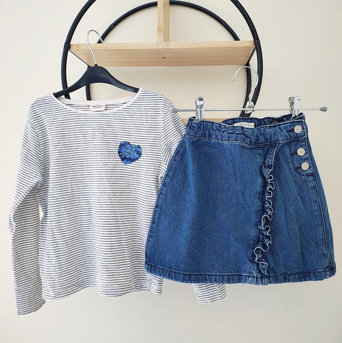 6 ans ensemble Teeshirt tape a l'oeil et jupe storytelling