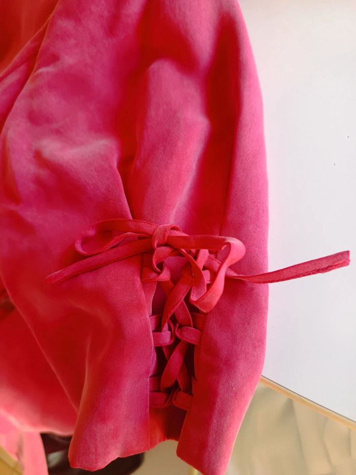 💎blaser soie rose rouge élégant chic Maison undeuxtrois Paris t M 38 rare vintage - photo numéro 12