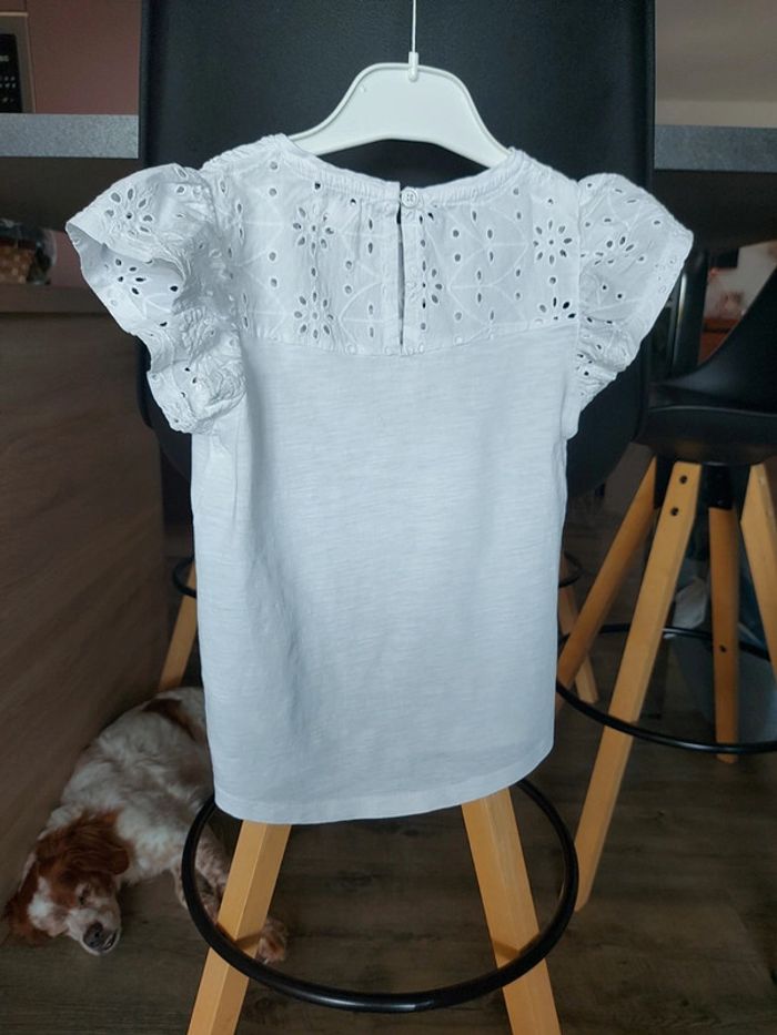 Tee-shirt avec broderie anglaise blanc Vertbaudet - photo numéro 8