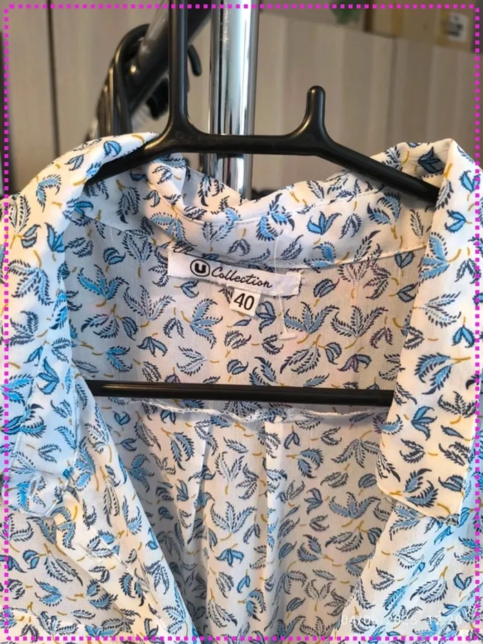 Blouson fleuri bleu (40) - photo numéro 2