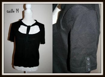 Haut noir lainage léger taille M