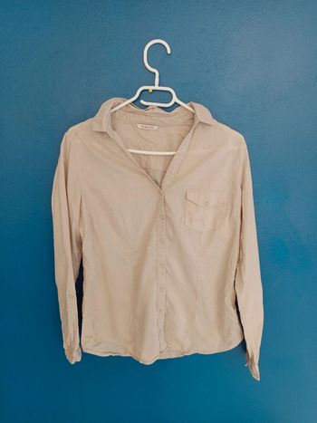 Chemise beige camaïeu manches longues