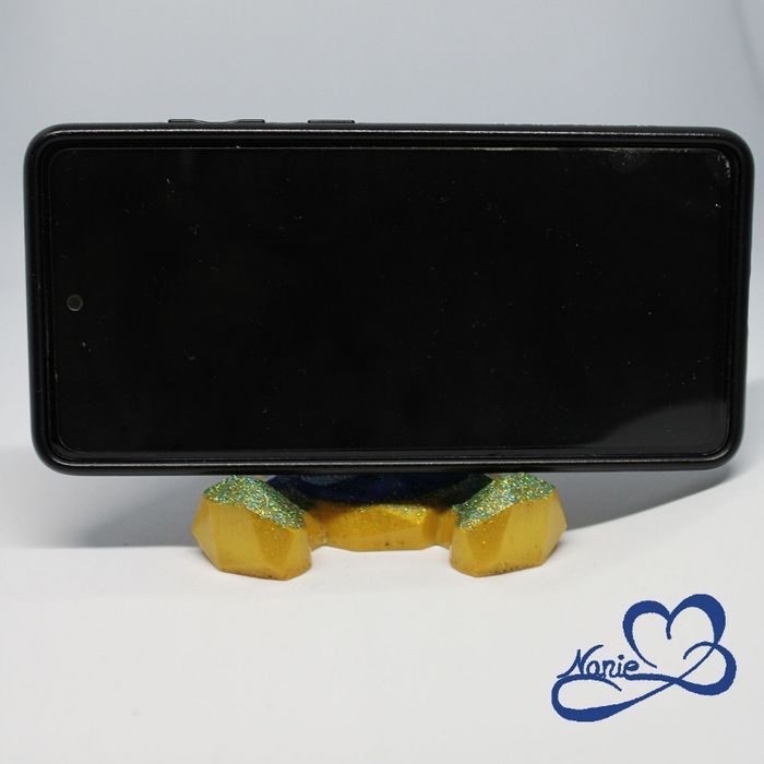 Nounours support téléphone bleu et jaune 🧸 - photo numéro 6