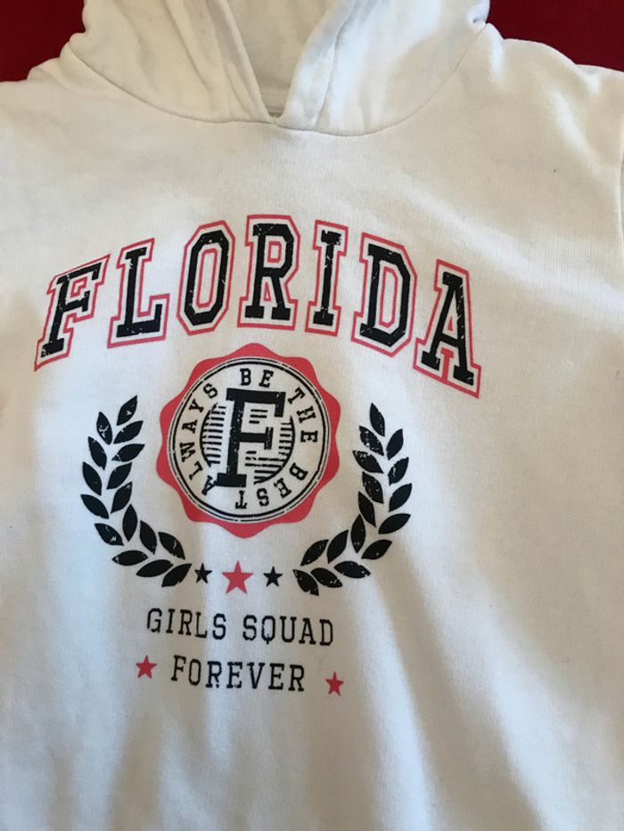 Sweat à capuche Blanc 6 Ans - photo numéro 2