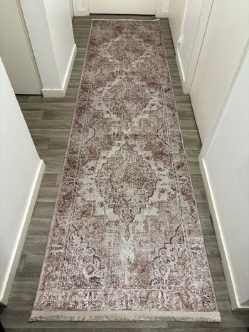 Tapis vintage PRINT 7090 BEIGE – 80x300 cm (inspiration Zara Home)