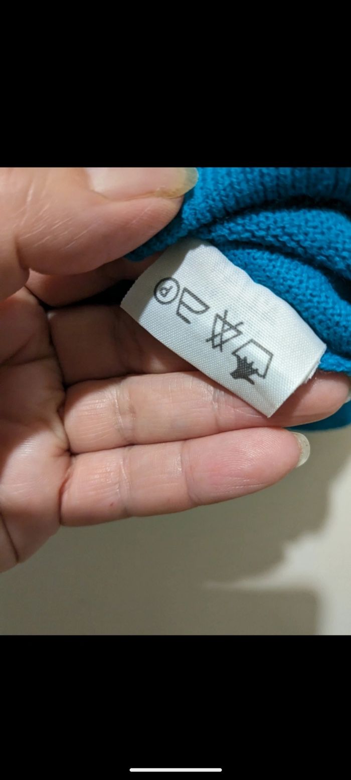 Beau pull vintage col roulé bleu. - photo numéro 5