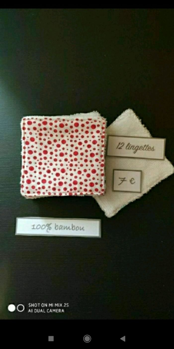 12 lingettes lavables neuf