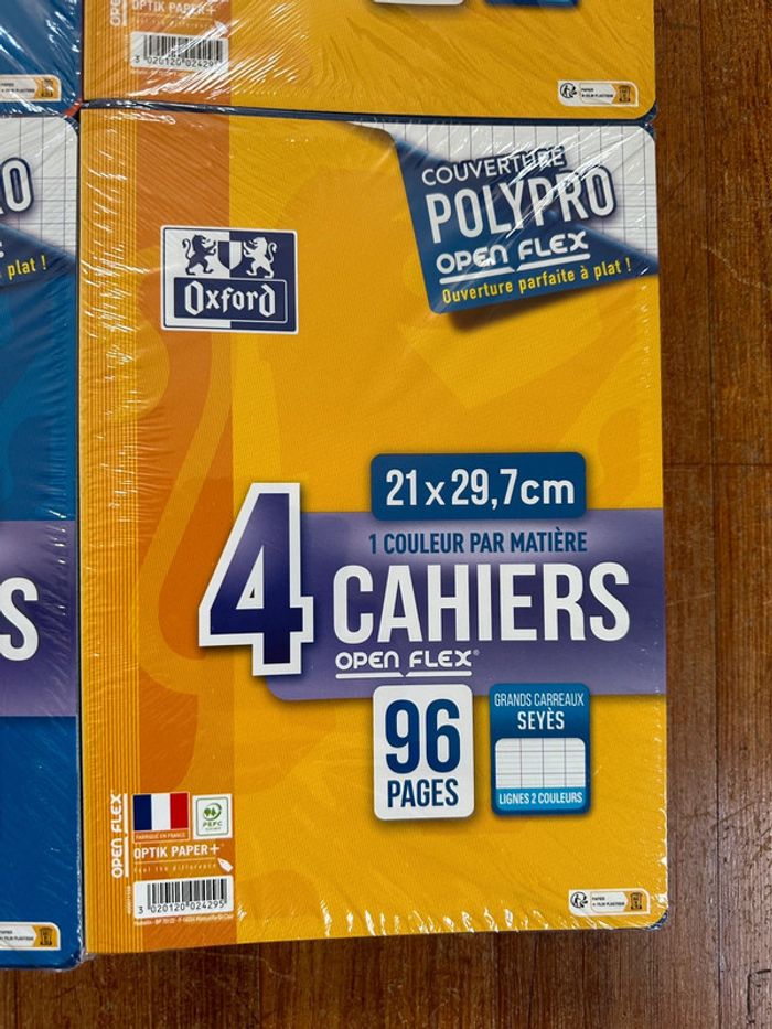 NEUF Lot de 24 grands cahiers A4 96 pages Oxford Polypro Openflex grands carreaux Seyès - photo numéro 3