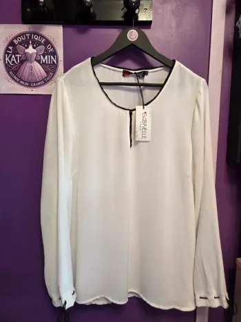 Blouse manches longues blanche T46 Gabrielle