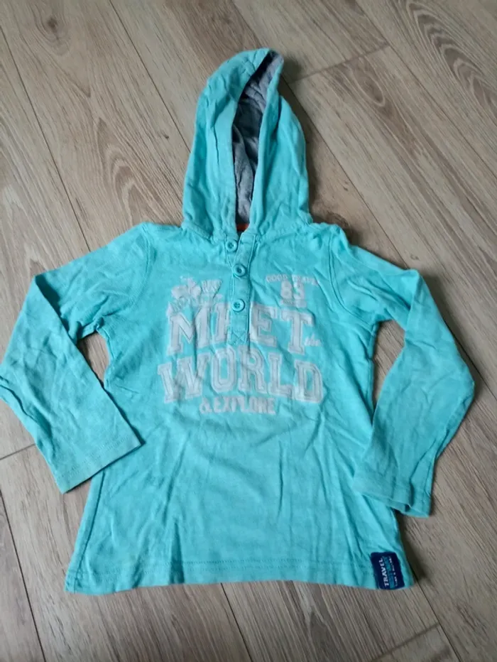 T-shirt manches longues bleu turquoise