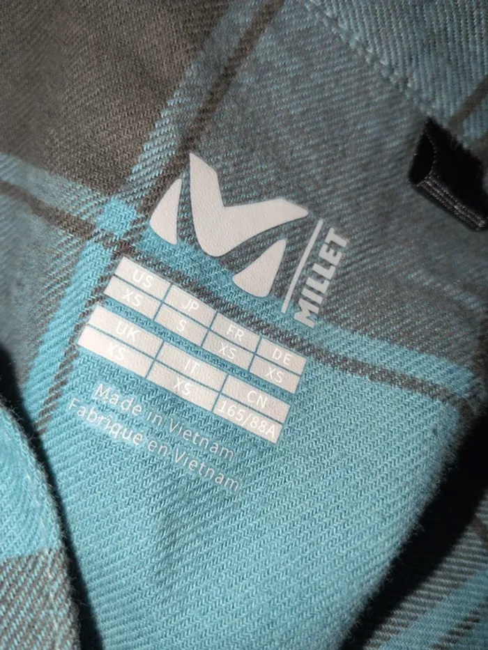 Chemise Millet à carreaux – Bleu – Taille XS (taille grand) - photo numéro 5