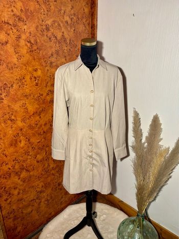 Robe chemise beige élégante kooiook boutique bohème - Taille L
