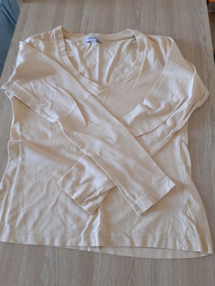 T-shirt manches longues beige - photo numéro 2