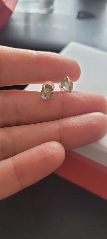 Boucles d oreilles topaze or 9 carats 