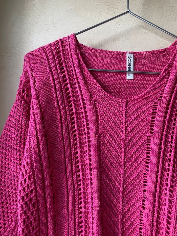 Pull ajouré rose Sateen S - photo numéro 4
