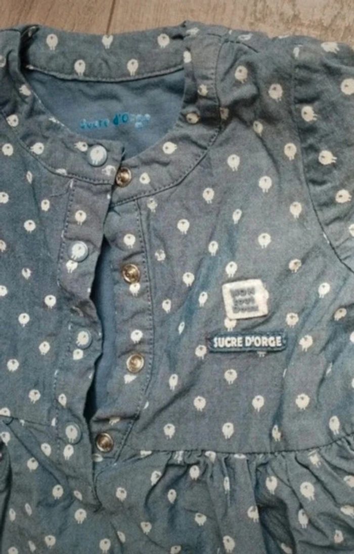 Robe/ tunique jean sucre d'orge 12 mois - photo numéro 2