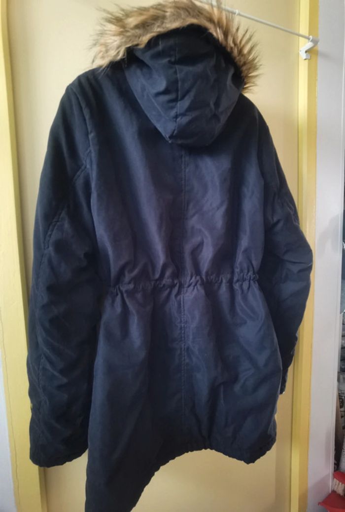 Manteau chaud noir capuche fourrure 44/46 - photo numéro 15