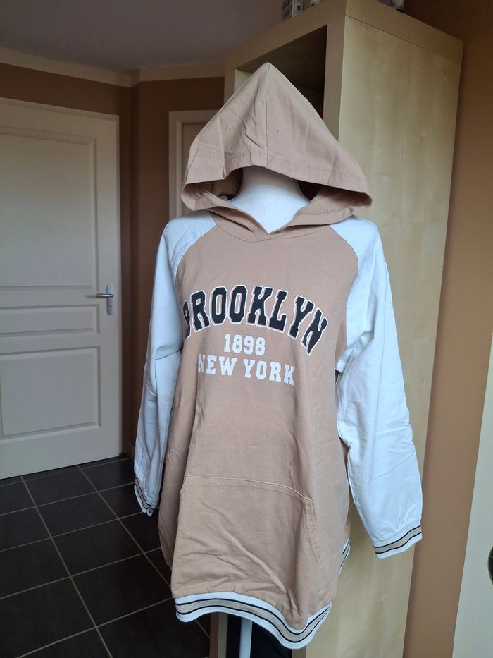 Sweat capuche camel brooklyn