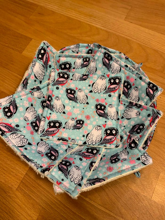 Lingettes lavables avec panière